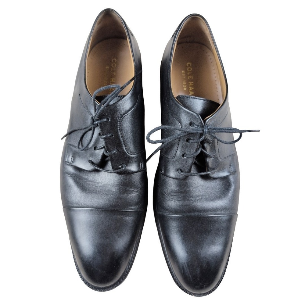 Cole Haan Mens Harrison Grand Cap Toe Oxford Black Leather Shoes C20155 Size 10M